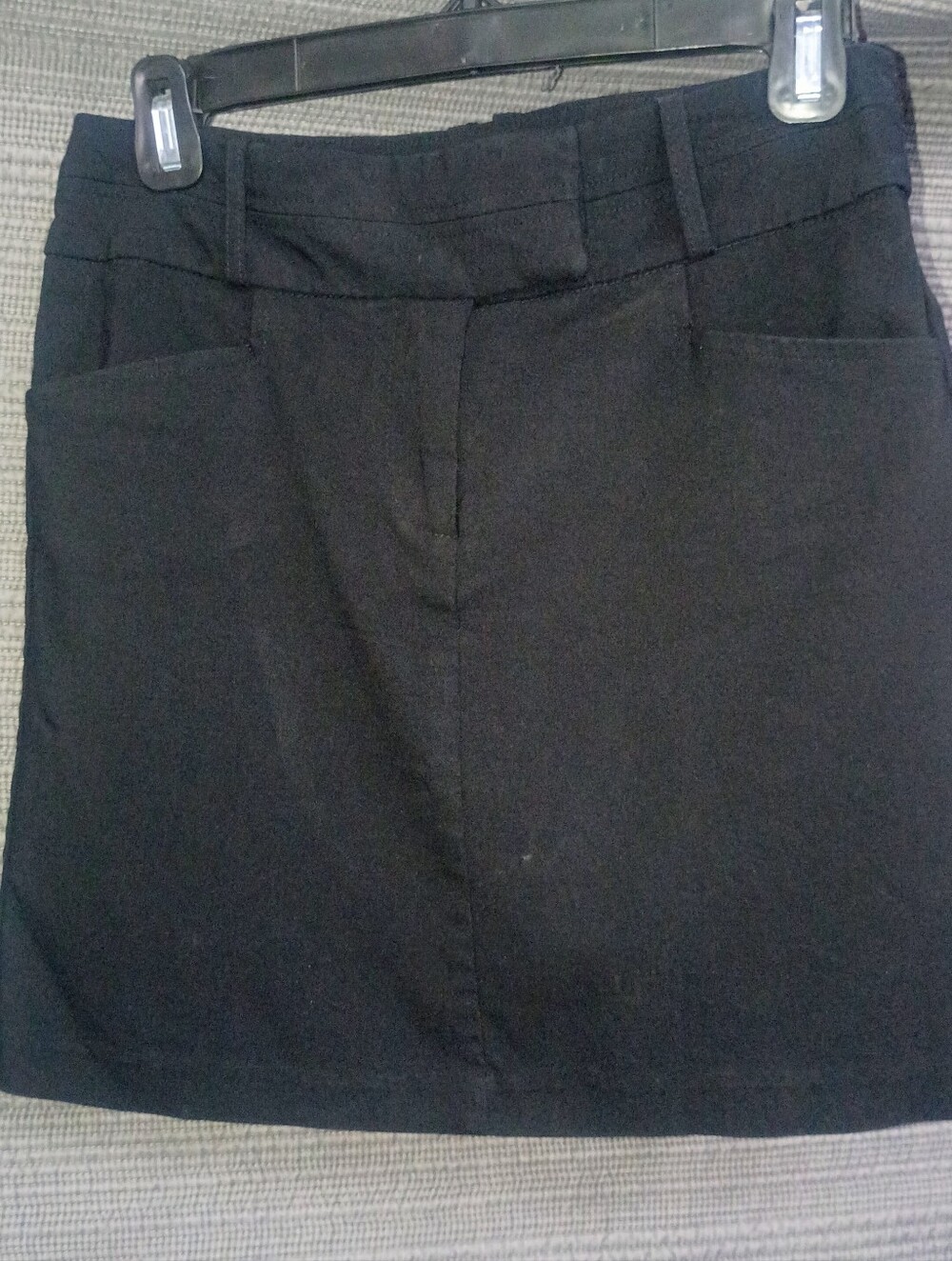 Women's Black Pocket Front Mini Skirt